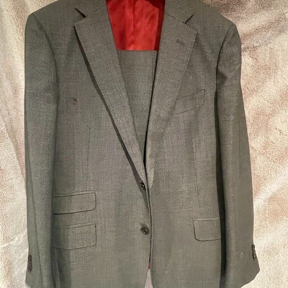 SuitSupply gray birdseye suit sz 42